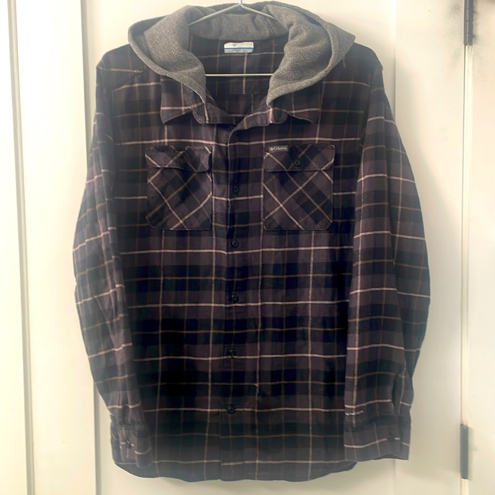 Columbia Four Pocket Hooded Flannel Shirt